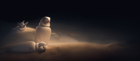 canopic jars from Egypt,. used for mummification and storing organs. 3D Rendering, illustration.