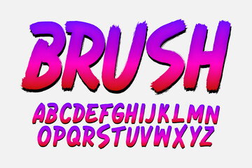 Poster - Set of brush paint font style