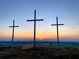 cross at sunset