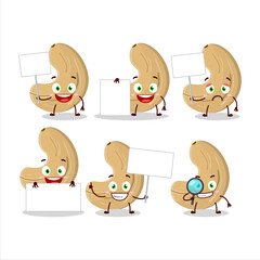 Sticker - Cashew nuts cartoon character bring information board