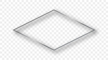 Silver Glowing Rhombus Shape Frame With Shadow