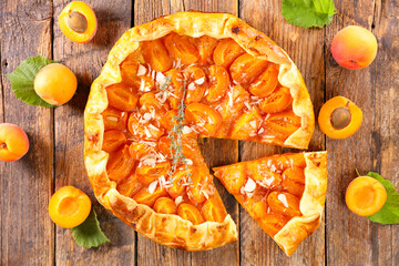 Poster - homemade apricot tart with almond