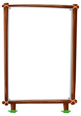 Wall Mural - wooden frame vertical isolated on white background