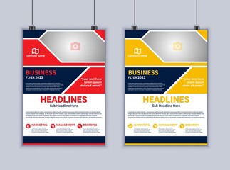 Business conference flyer template vector design. Flyer 2 page template. Brochure design. Modern flyer design