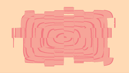 Wall Mural - Grunge glitch rectangular design element, pink and beige vector illustration.