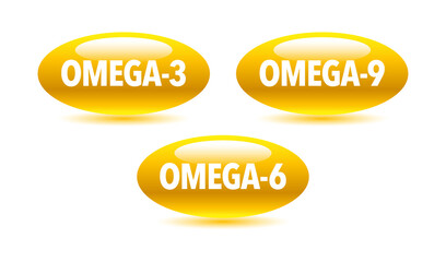 Wall Mural - Omega 3 Source vector round badge logo icon