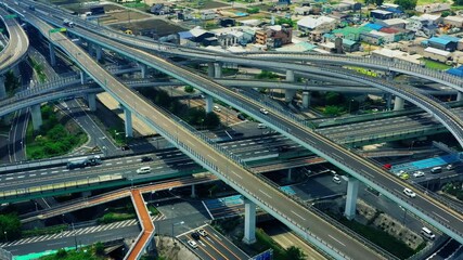 Poster - 交差する道路　空撮