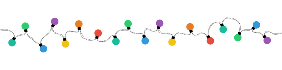 Wall Mural - christmas lights. christmas lights bulbs, isolated. garlands. christmas illustration. vector illustr
