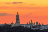 Fototapeta Miasto - The Kyiv Pechersk Lavra is one of the best known and most popular of the capital’s sights at sunset.