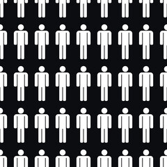 Leinwandbilder - Seamless white humans silhouette. Vector repeated humans pattern. WC Wallpaper.
