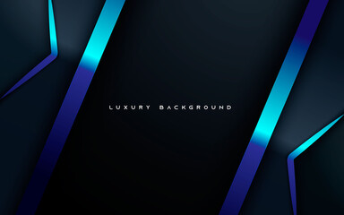 Wall Mural - abstract overlap layers background with blue light line decoration