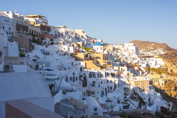 Poster - Santorini, Cyclades Islands, Greece. White houses and churches in summer