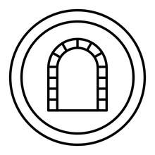 Vector Tunnel Sign Outline Icon Design