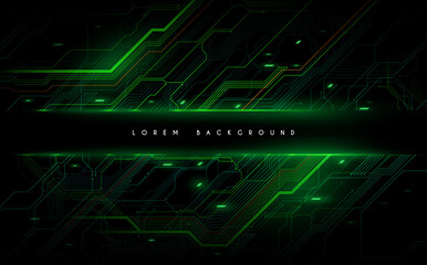 Wall Mural - Abstract green technology lines background