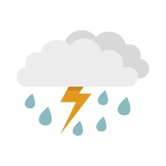 Poster - danger thunderstorm icon flat isolated vector