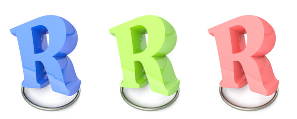 Poster - Character R set isolated on white bkg