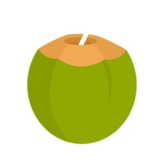 Sticker - Coconut cocktail icon flat isolated vector