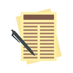 Poster - leasing report paper icon flat isolated vector