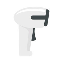 Poster - Laser barcode scanner icon flat isolated vector