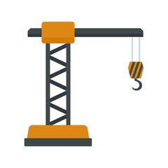 Poster - Crane icon flat isolated vector