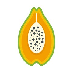 Wall Mural - Papaya icon flat isolated vector