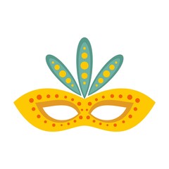 Poster - Carnival mask icon flat isolated vector