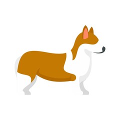 Poster - Corgi pet icon flat isolated vector