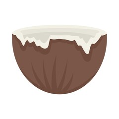 Sticker - Half crack coconut icon flat isolated vector