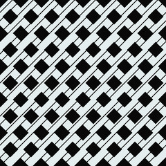 Poster - Diagonal squares and stripes. Vector black shapes and white background.