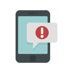 Poster - Smartphone notification icon flat isolated vector