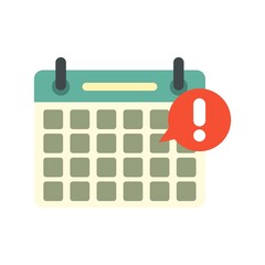 Poster - Calendar notification icon flat isolated vector