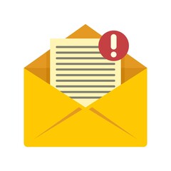 Poster - New mail icon flat isolated vector
