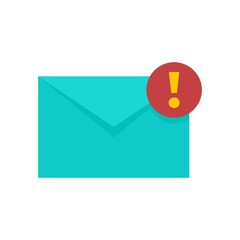 Poster - New mail letter icon flat isolated vector