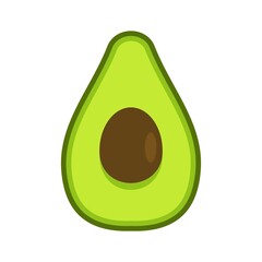 Poster - Vitamin half avocado icon flat isolated vector