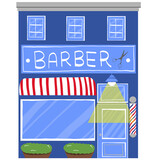 Fototapeta Góry - window with  barber shop