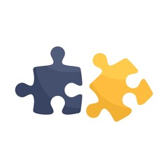 Poster - Match jigsaw icon flat isolated vector