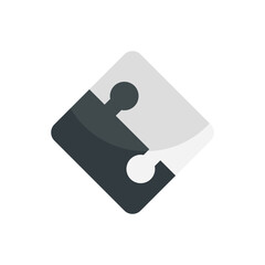 Poster - half part puzzle icon flat isolated vector