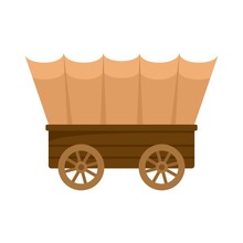 Western Carriage Icon Flat Isolated Vector