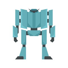 Poster - Fear robot transformer icon flat isolated vector