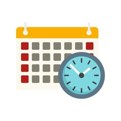 Wall Mural - Exams calendar icon flat isolated vector