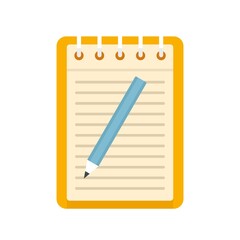 Poster - exam paper notebook icon flat isolated vector