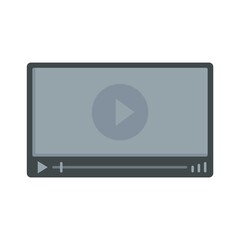 Poster - video player icon flat isolated vector