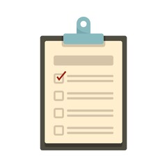 Poster - checklist icon flat isolated vector