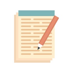 Poster - pen paper notebook icon flat isolated vector