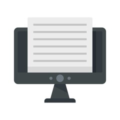 Poster - Online exam icon flat isolated vector