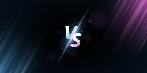 Abstract versus screen. VS letters on a background with rays for sport games, match, tournament, e-sports competitions, martial arts, fight battles. Game concept. Vector