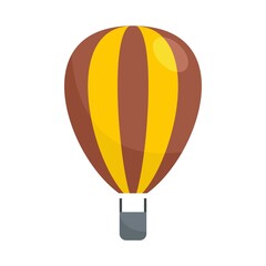 Wall Mural - Striped air balloon icon flat isolated vector