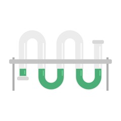 Poster - Lab pipe icon flat isolated vector