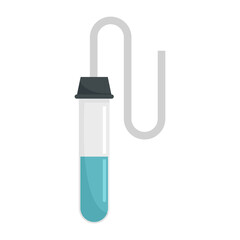 Poster - Lab test tube icon flat isolated vector