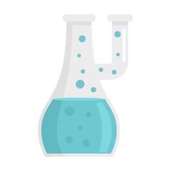 Poster - Study boiling flask icon flat isolated vector